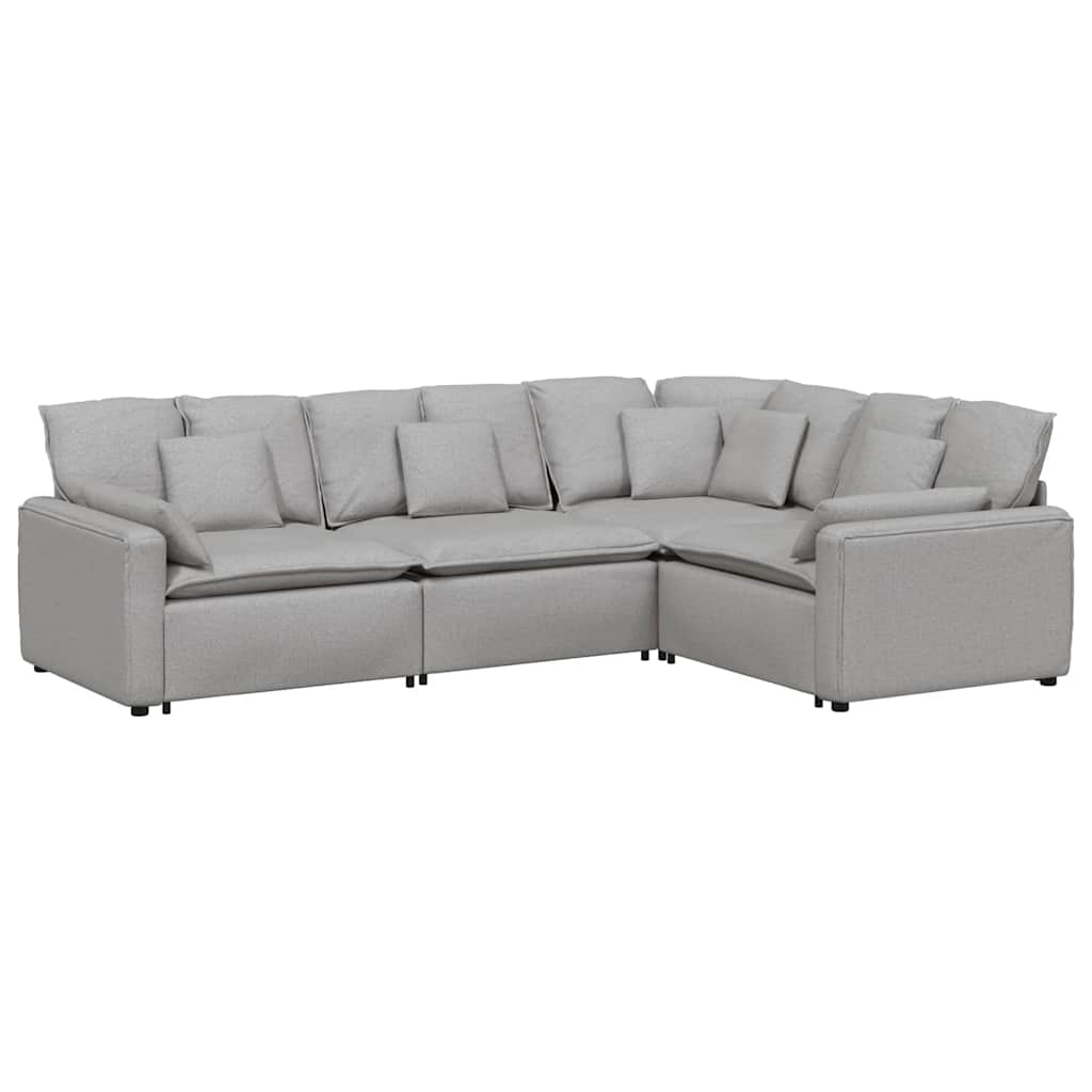 vidaXL Sofa modułowa z poduszkami Tkanina Cloud Grey