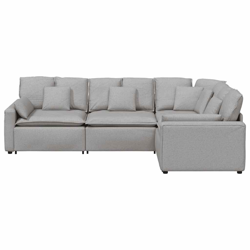 vidaXL Sofa modułowa z poduszkami Tkanina Cloud Grey