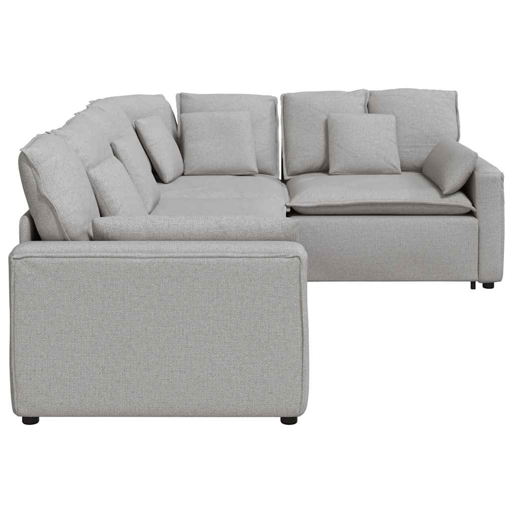 vidaXL Sofa modułowa z poduszkami Tkanina Cloud Grey