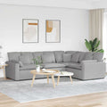 vidaXL Sofa modułowa z poduszkami Tkanina Cloud Grey