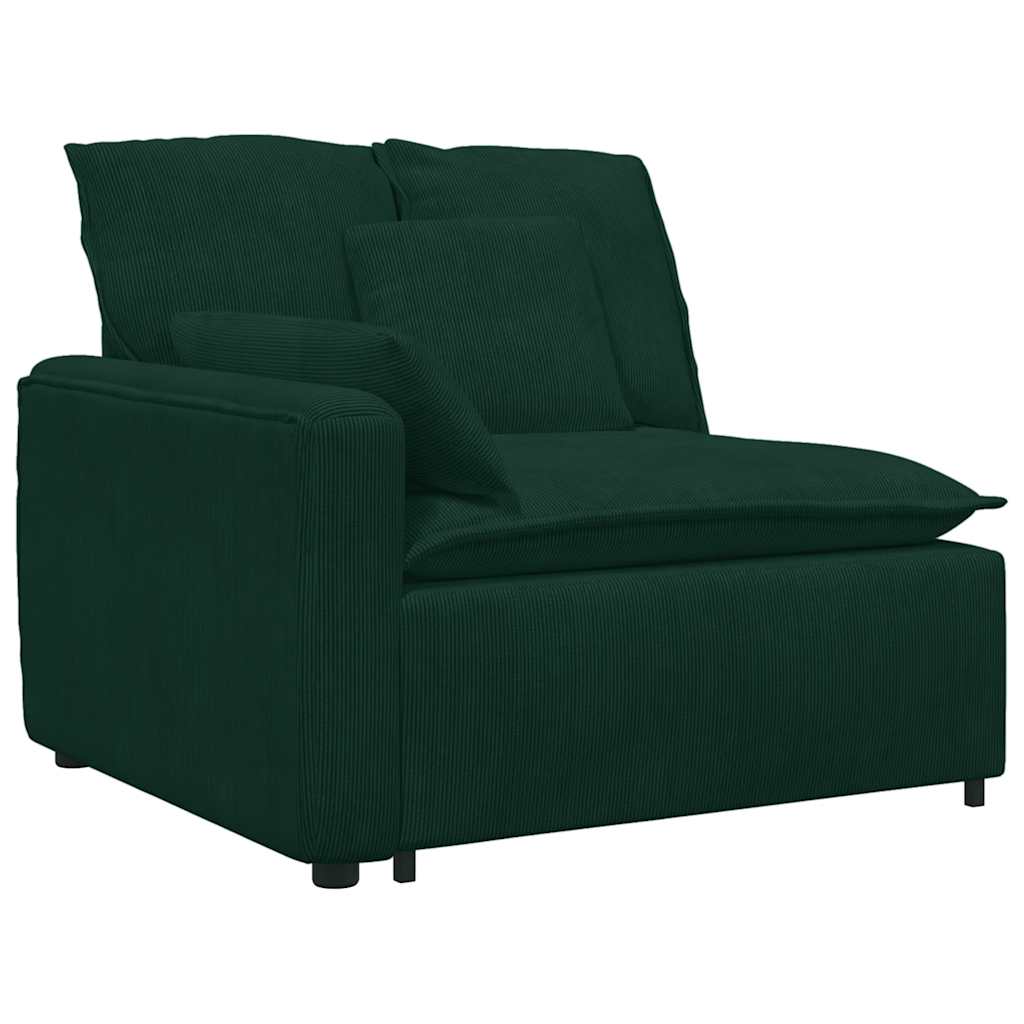 vidaXL Sofa modułowa z poduszkami aksamitna ciemnozielona