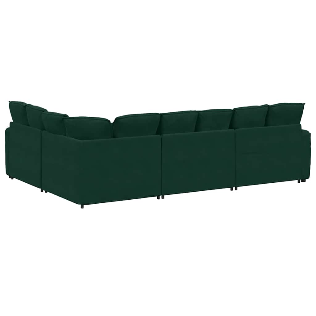 vidaXL Sofa modułowa z poduszkami aksamitna ciemnozielona