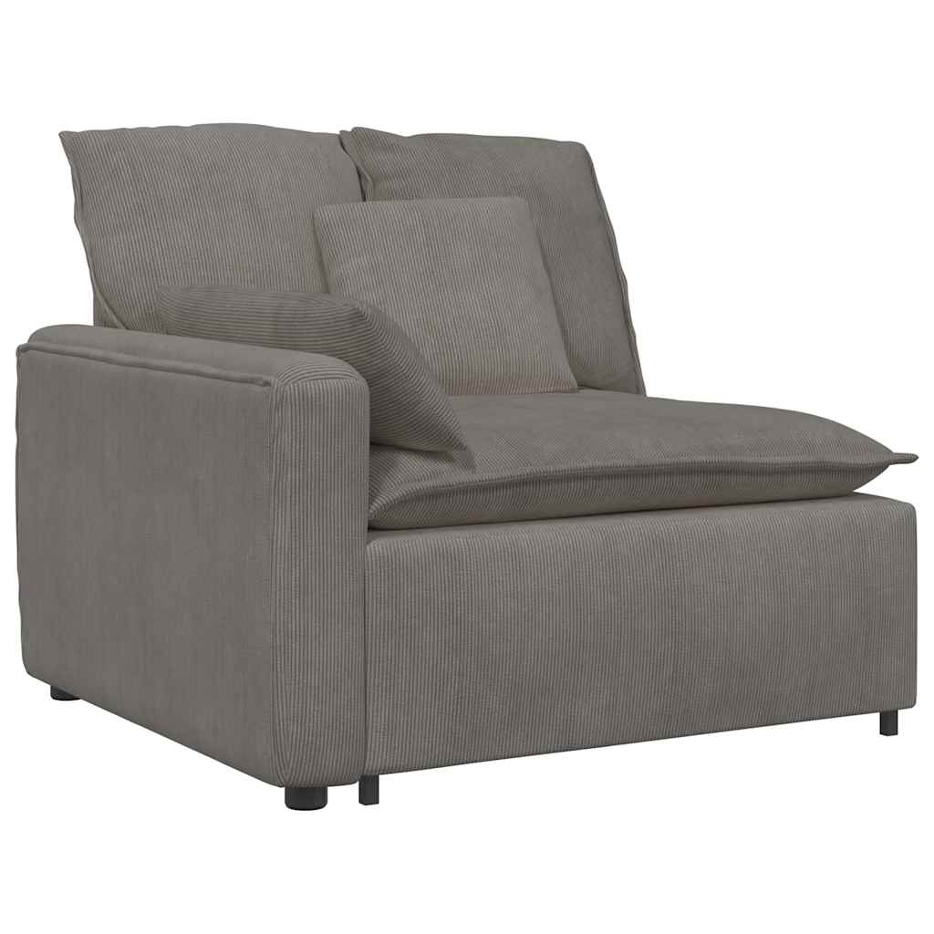 vidaXL Sofa modułowa z poduszkami Tkanina sztruksowa Jasnoszara