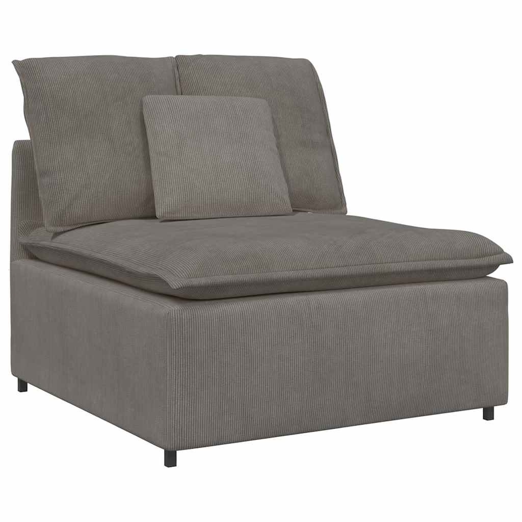 vidaXL Sofa modułowa z poduszkami Tkanina sztruksowa Jasnoszara