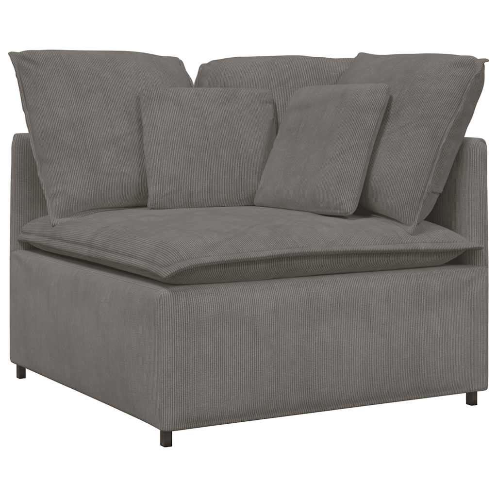 vidaXL Sofa modułowa z poduszkami Tkanina sztruksowa Jasnoszara
