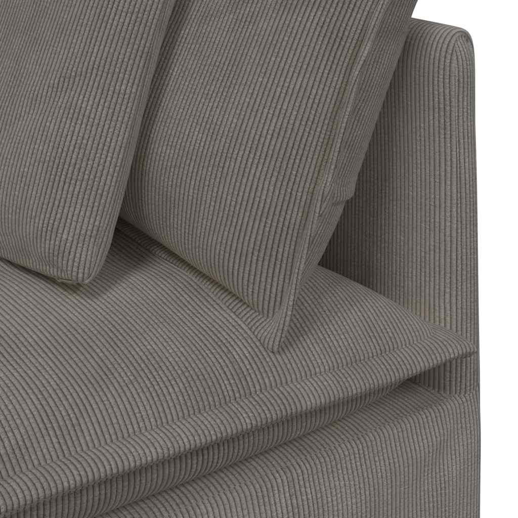 vidaXL Sofa modułowa z poduszkami Tkanina sztruksowa Jasnoszara