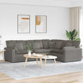 vidaXL Sofa modułowa z poduszkami Tkanina sztruksowa Jasnoszara