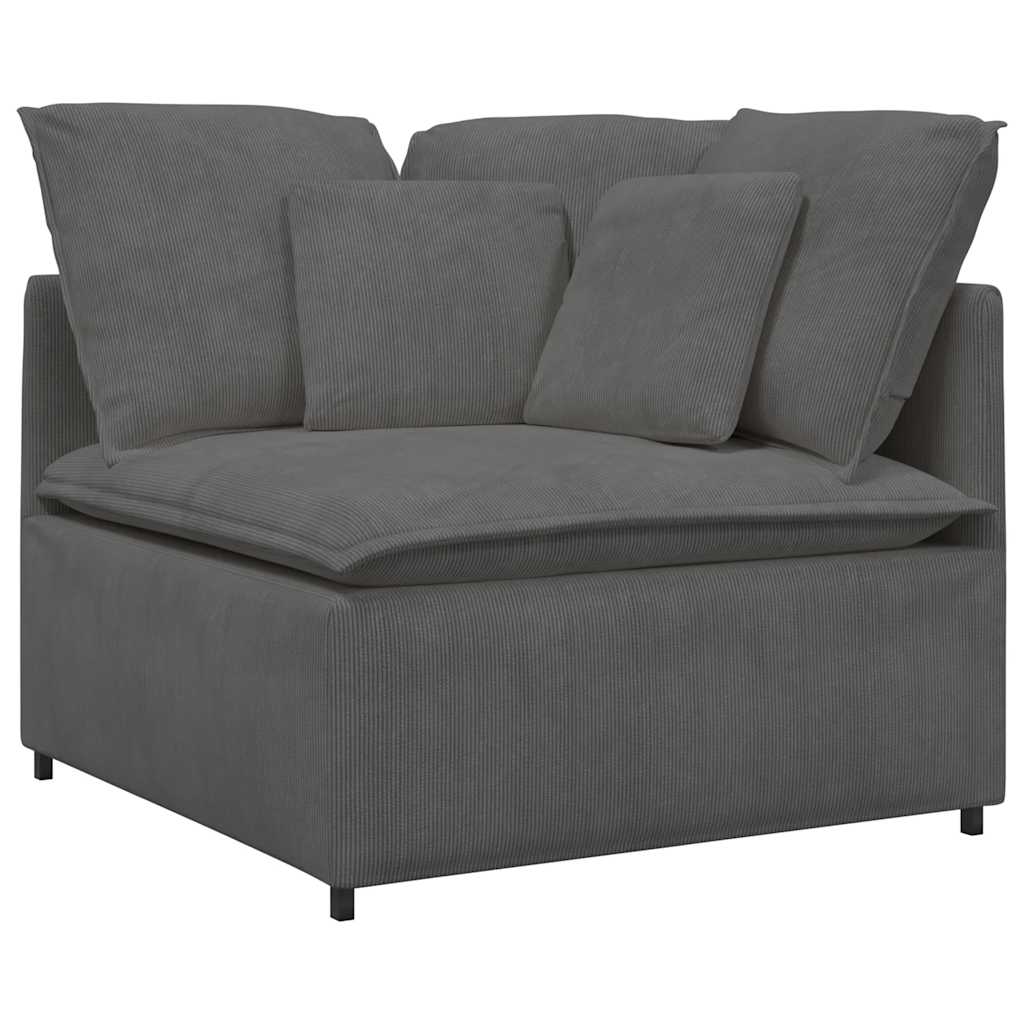 vidaXL Sofa modułowa z poduszkami Tkanina sztruksowa Ciemnoszara