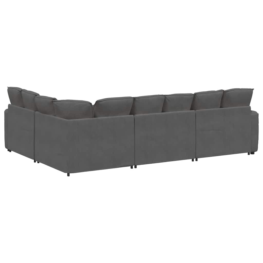 vidaXL Sofa modułowa z poduszkami Tkanina sztruksowa Ciemnoszara