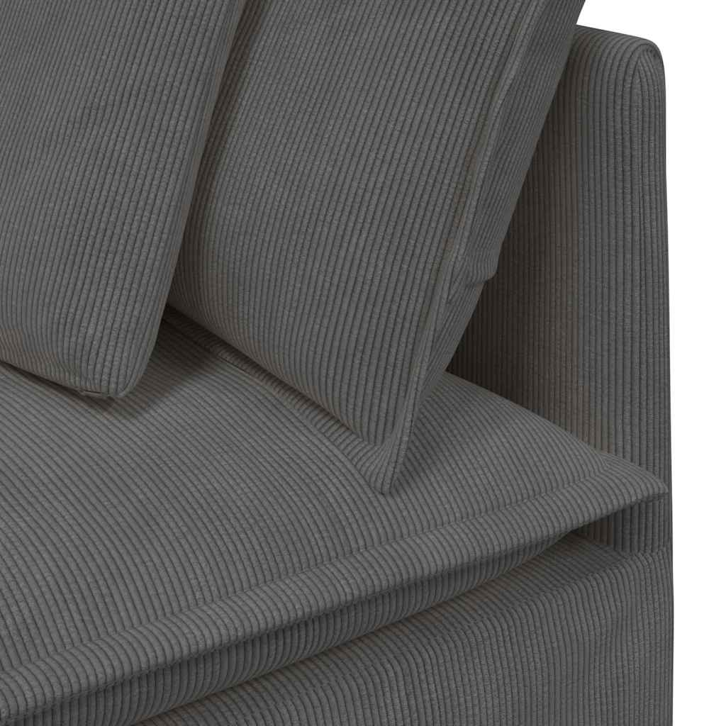 vidaXL Sofa modułowa z poduszkami Tkanina sztruksowa Ciemnoszara