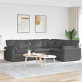 vidaXL Sofa modułowa z poduszkami Tkanina sztruksowa Ciemnoszara