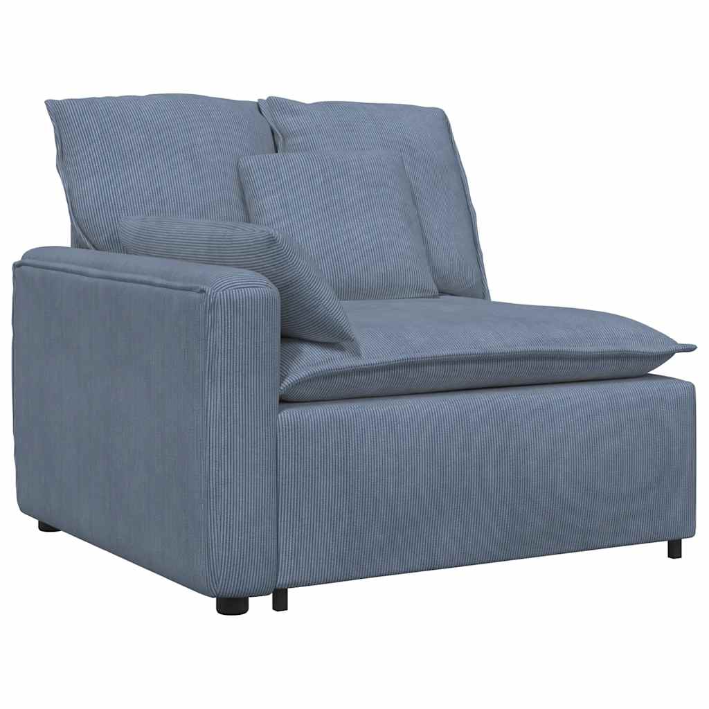 vidaXL Sofa modułowa z poduszkami Tkanina sztruksowa niebieska