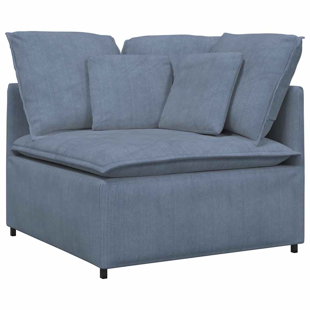 vidaXL Sofa modułowa z poduszkami Tkanina sztruksowa niebieska