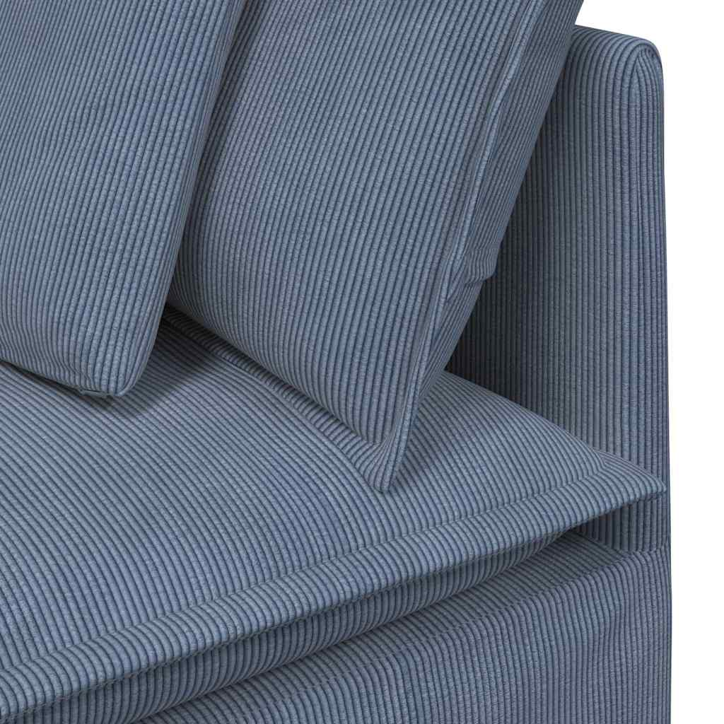 vidaXL Sofa modułowa z poduszkami Tkanina sztruksowa niebieska