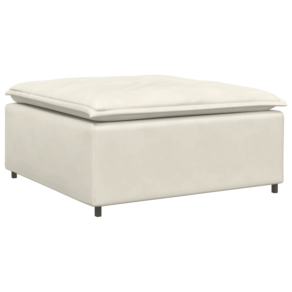 vidaXL Sofa modułowa z podnóżkiem i poduszkami aksamitna kremowa