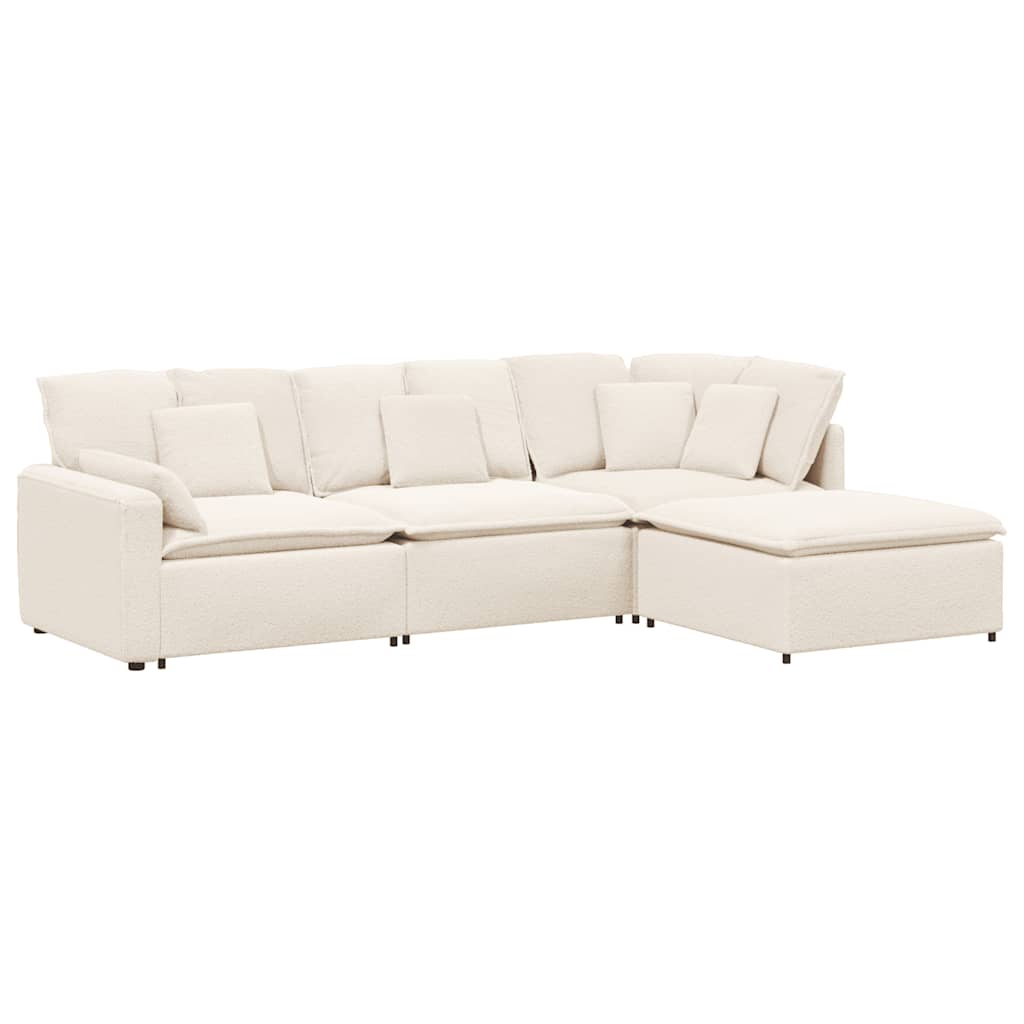 vidaXL Sofa modułowa z podnóżkiem i poduszkami Tkanina przypominająca