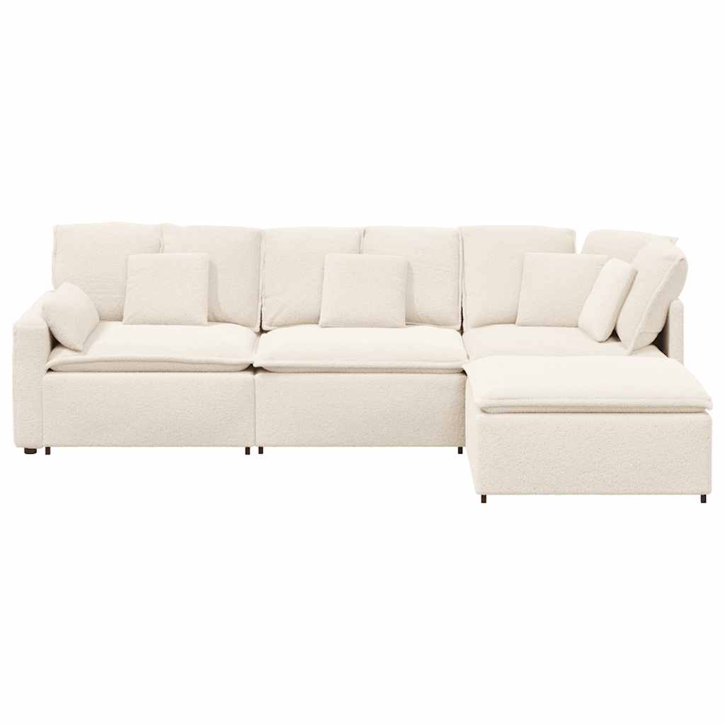 vidaXL Sofa modułowa z podnóżkiem i poduszkami Tkanina przypominająca