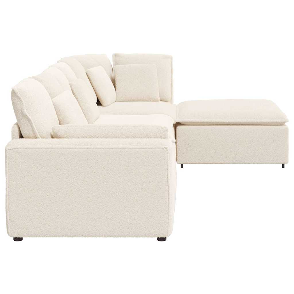 vidaXL Sofa modułowa z podnóżkiem i poduszkami Tkanina przypominająca