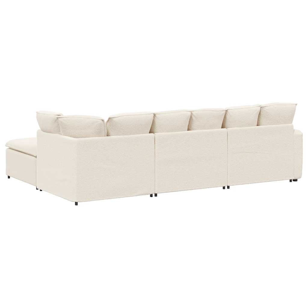 vidaXL Sofa modułowa z podnóżkiem i poduszkami Tkanina przypominająca
