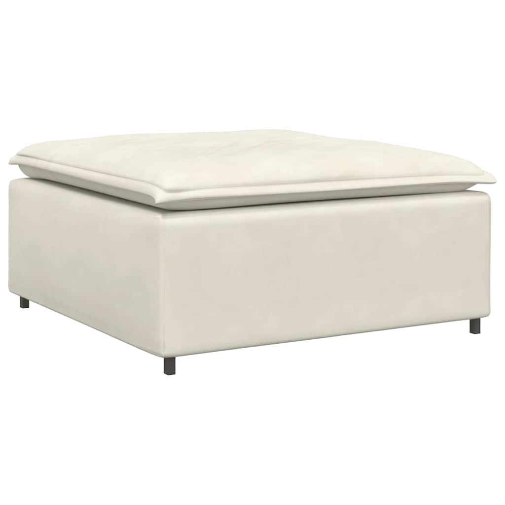vidaXL Sofa modułowa z podnóżkiem i poduszkami aksamitna kremowa