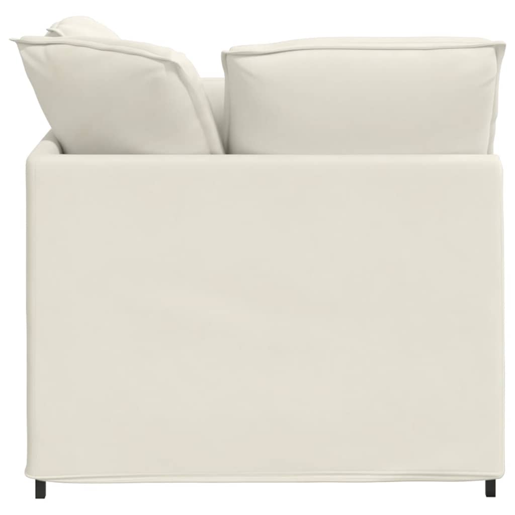 vidaXL Sofa modułowa z podnóżkiem i poduszkami aksamitna kremowa