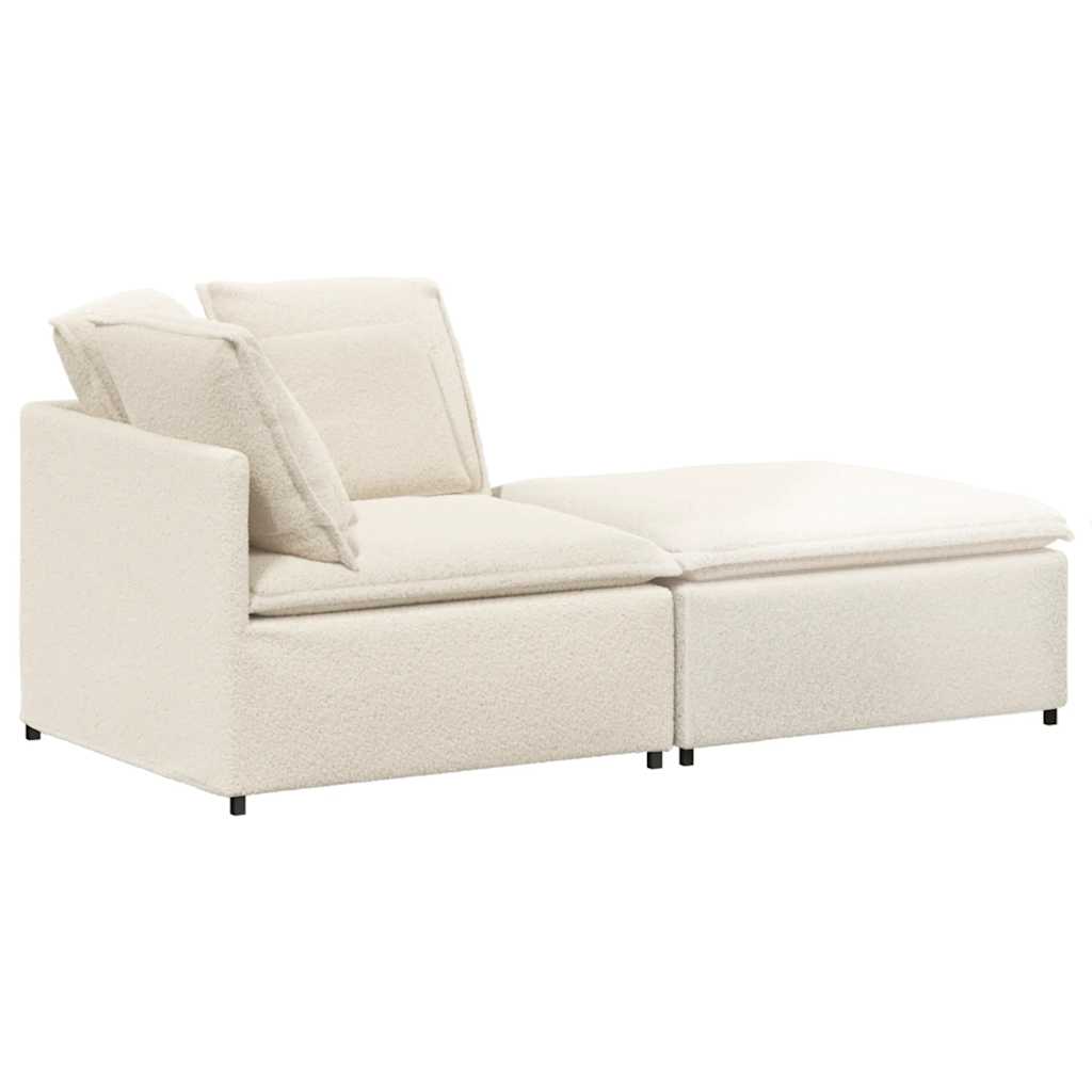 vidaXL Sofa modułowa z podnóżkiem i poduszkami Tkanina przypominająca