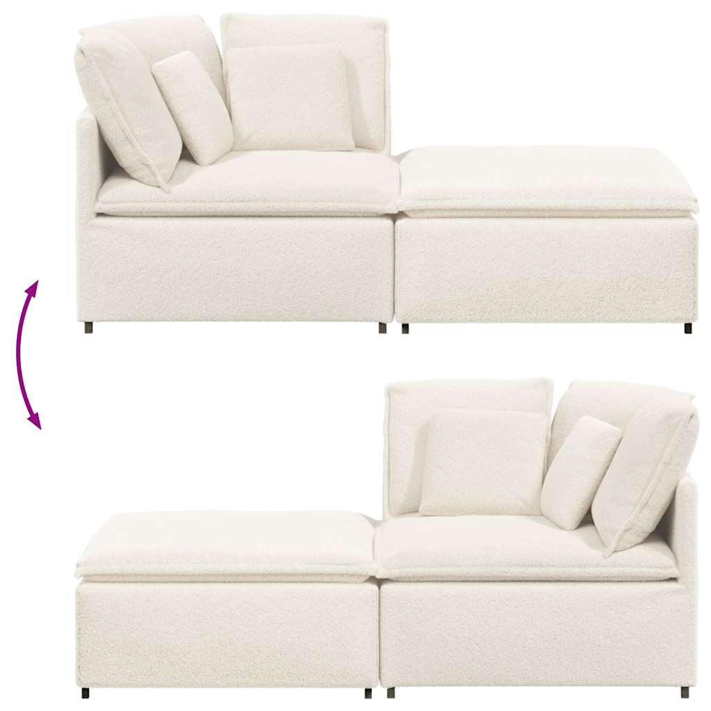 vidaXL Sofa modułowa z podnóżkiem i poduszkami Tkanina przypominająca
