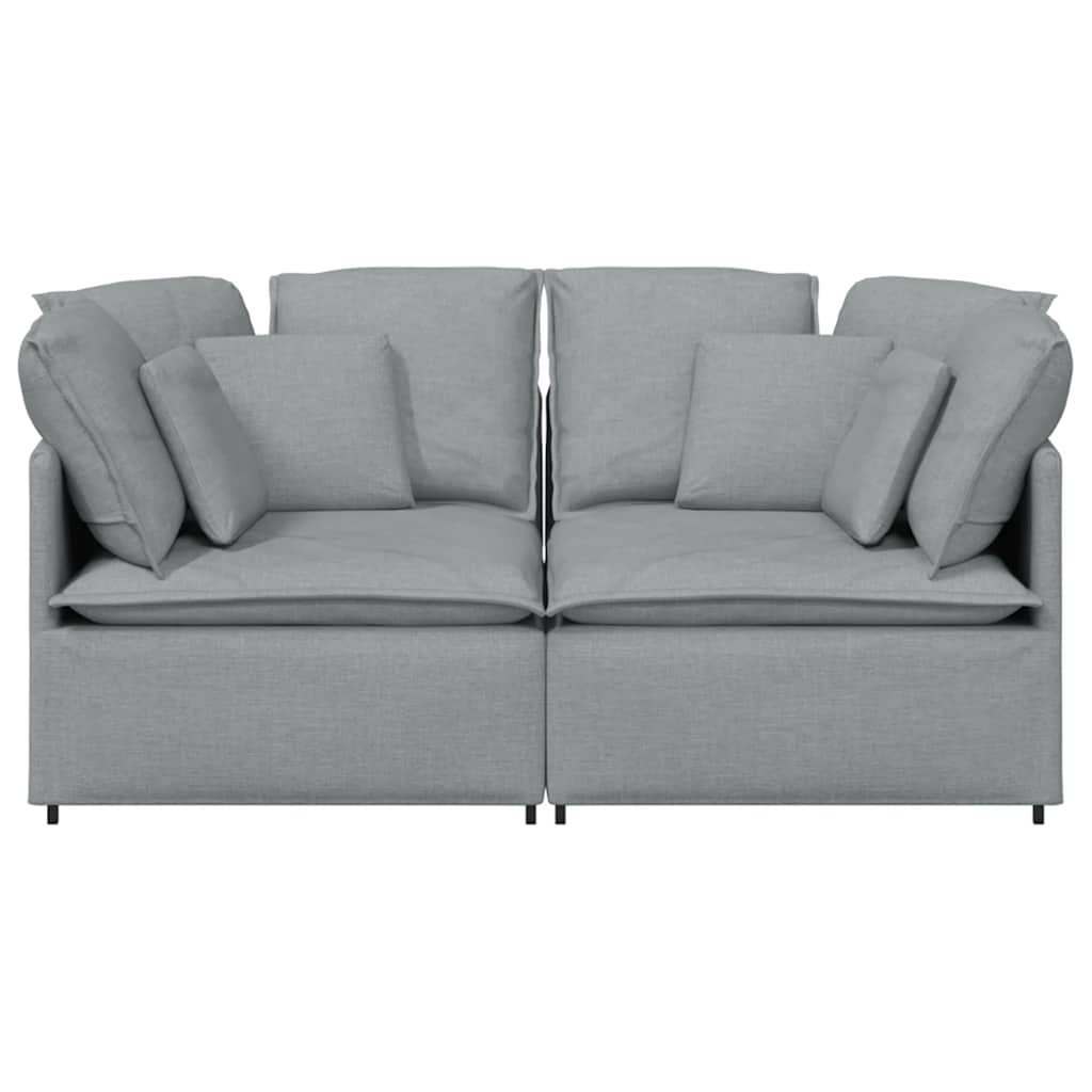 vidaXL Sofa modułowa z poduszkami Tkanina jasnoszara