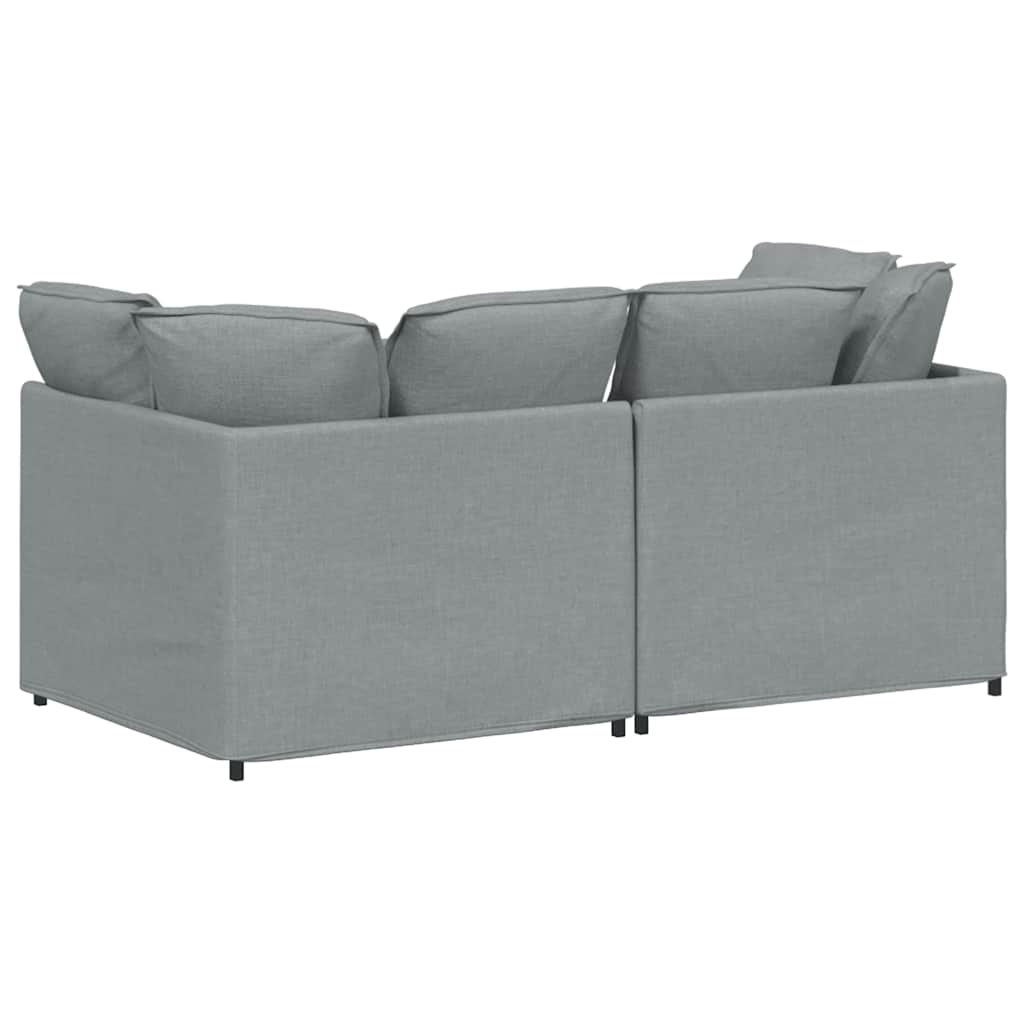 vidaXL Sofa modułowa z poduszkami Tkanina jasnoszara