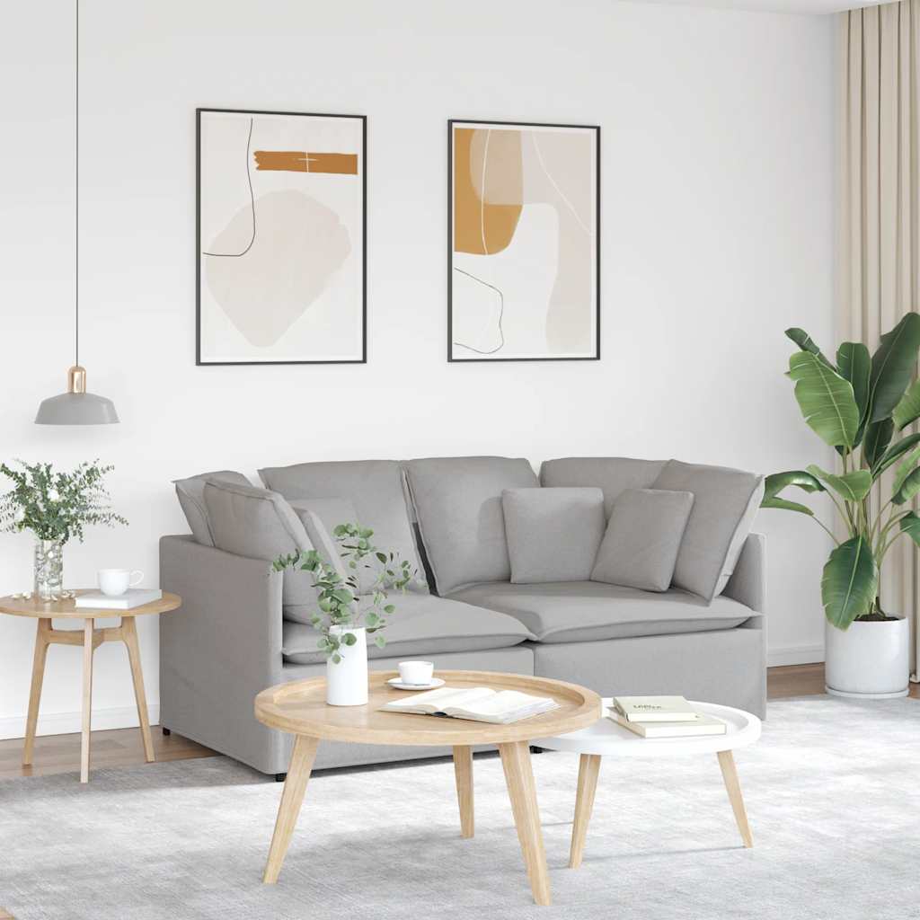 vidaXL Sofa modułowa z poduszkami Tkanina Cloud Grey