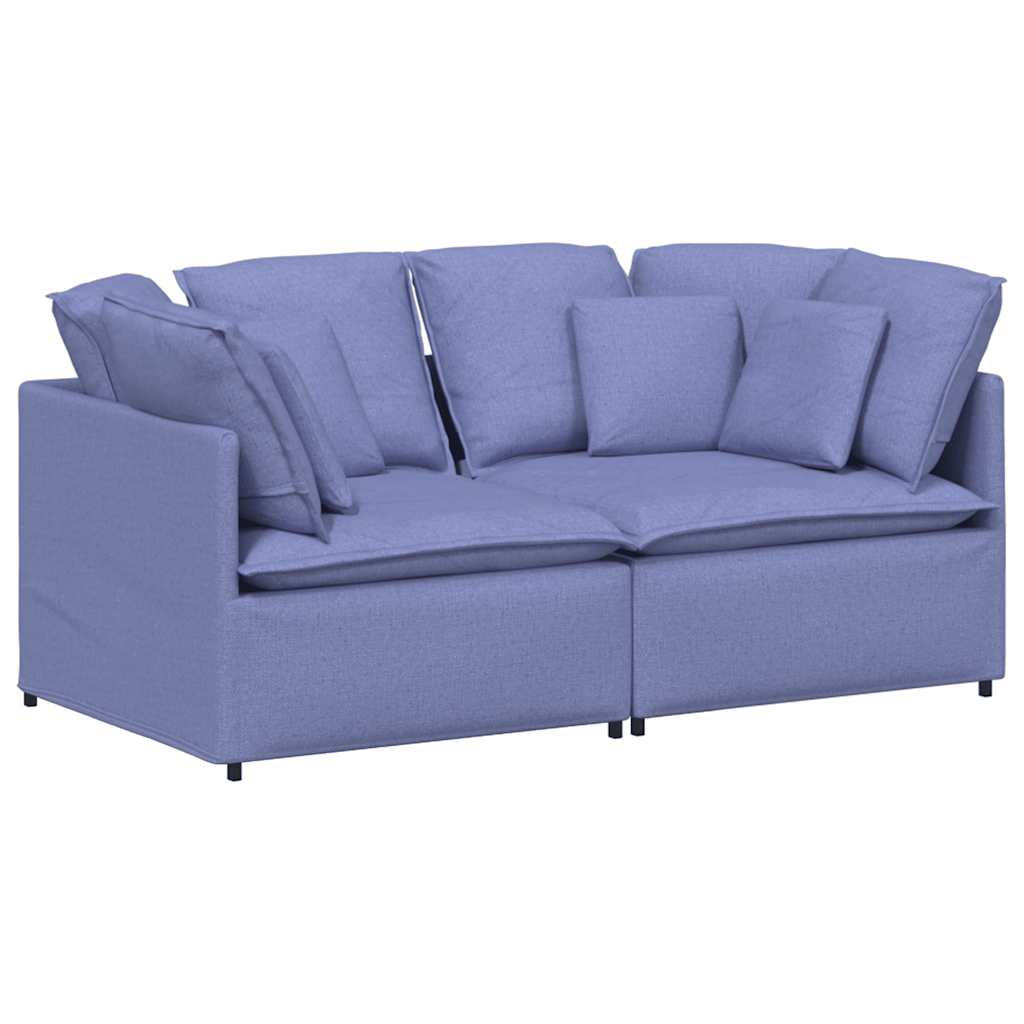 vidaXL Sofa modułowa z poduszkami Tkanina Jeans Niebieski