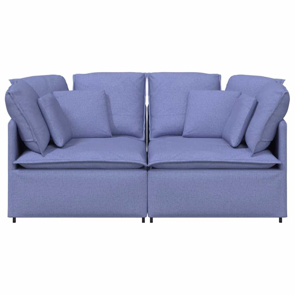 vidaXL Sofa modułowa z poduszkami Tkanina Jeans Niebieski