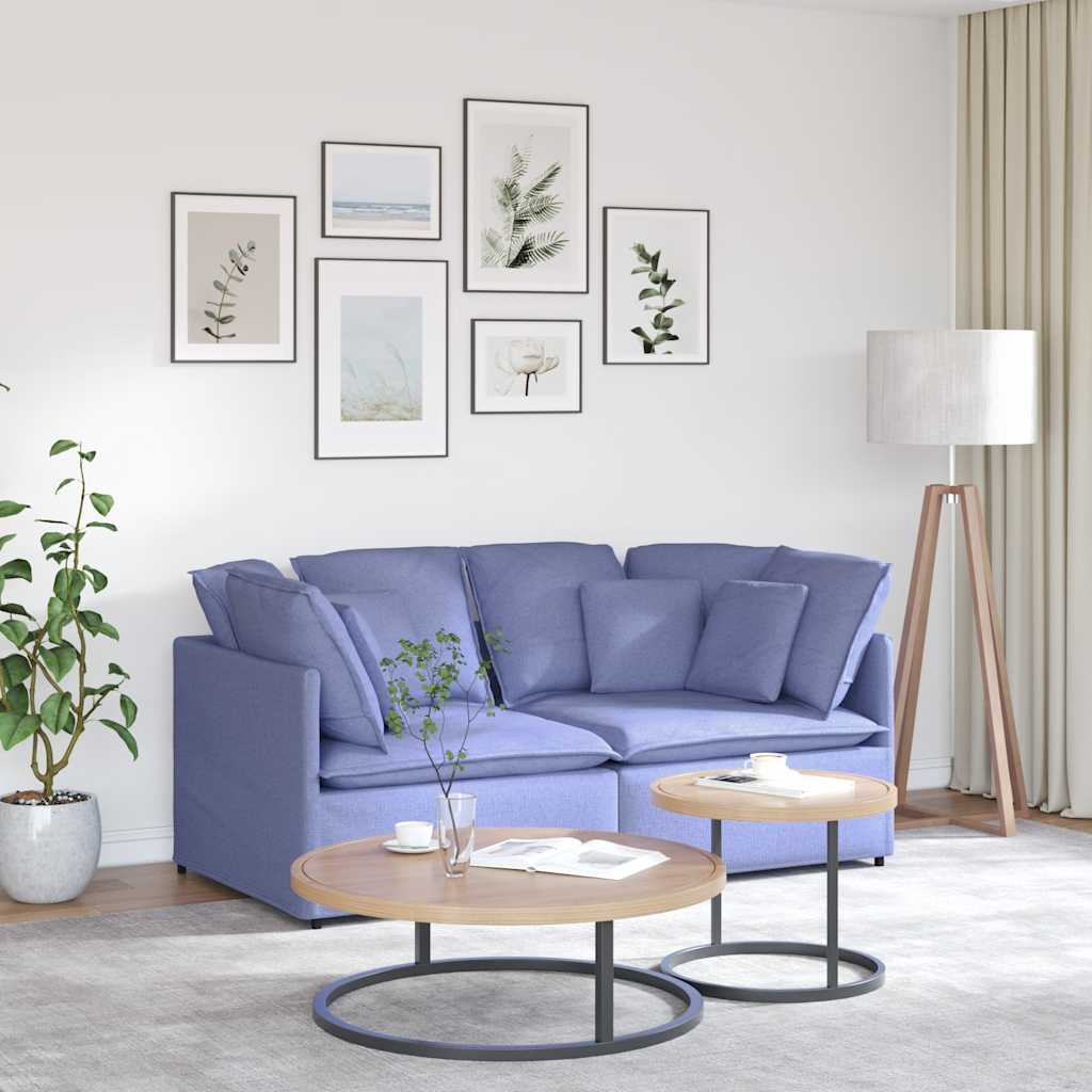 vidaXL Sofa modułowa z poduszkami Tkanina Jeans Niebieski