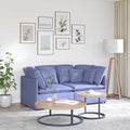 vidaXL Sofa modułowa z poduszkami Tkanina Jeans Niebieski