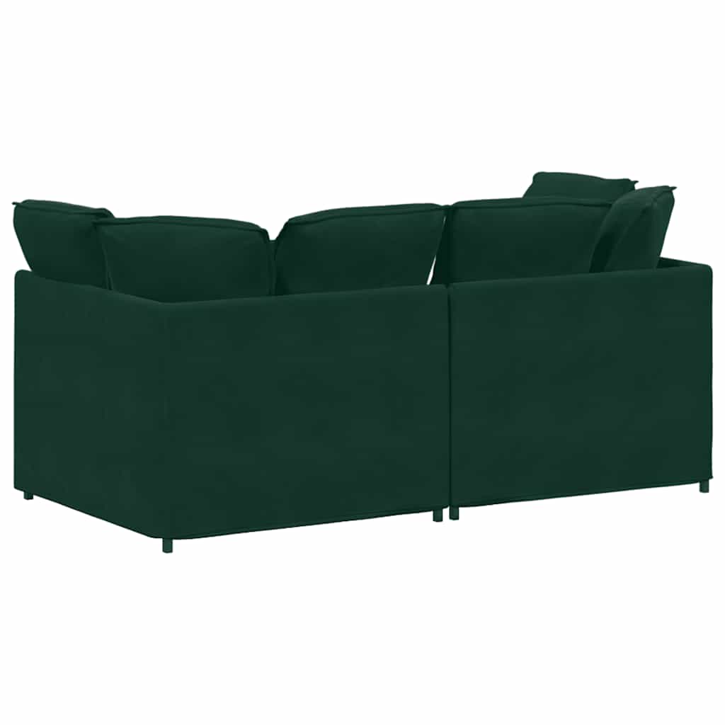 vidaXL Sofa modułowa z poduszkami aksamitna ciemnozielona
