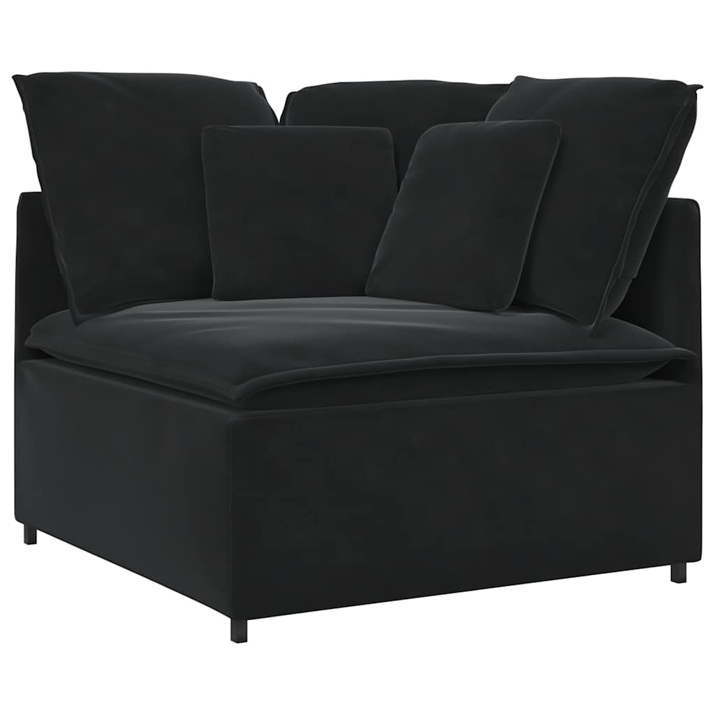 vidaXL Sofa modułowa z poduszkami aksamitna czerń