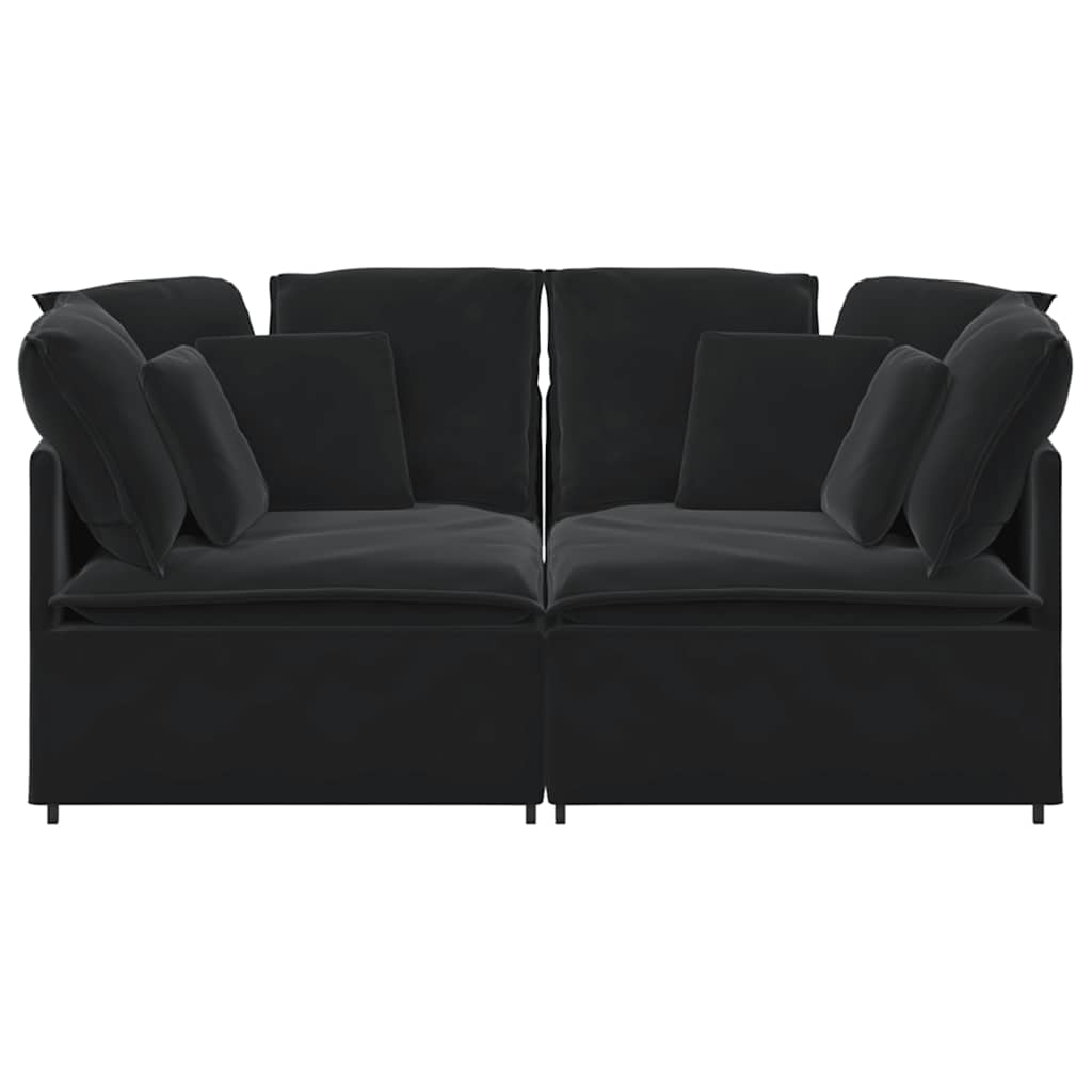 vidaXL Sofa modułowa z poduszkami aksamitna czerń