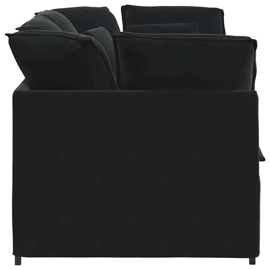 vidaXL Sofa modułowa z poduszkami aksamitna czerń