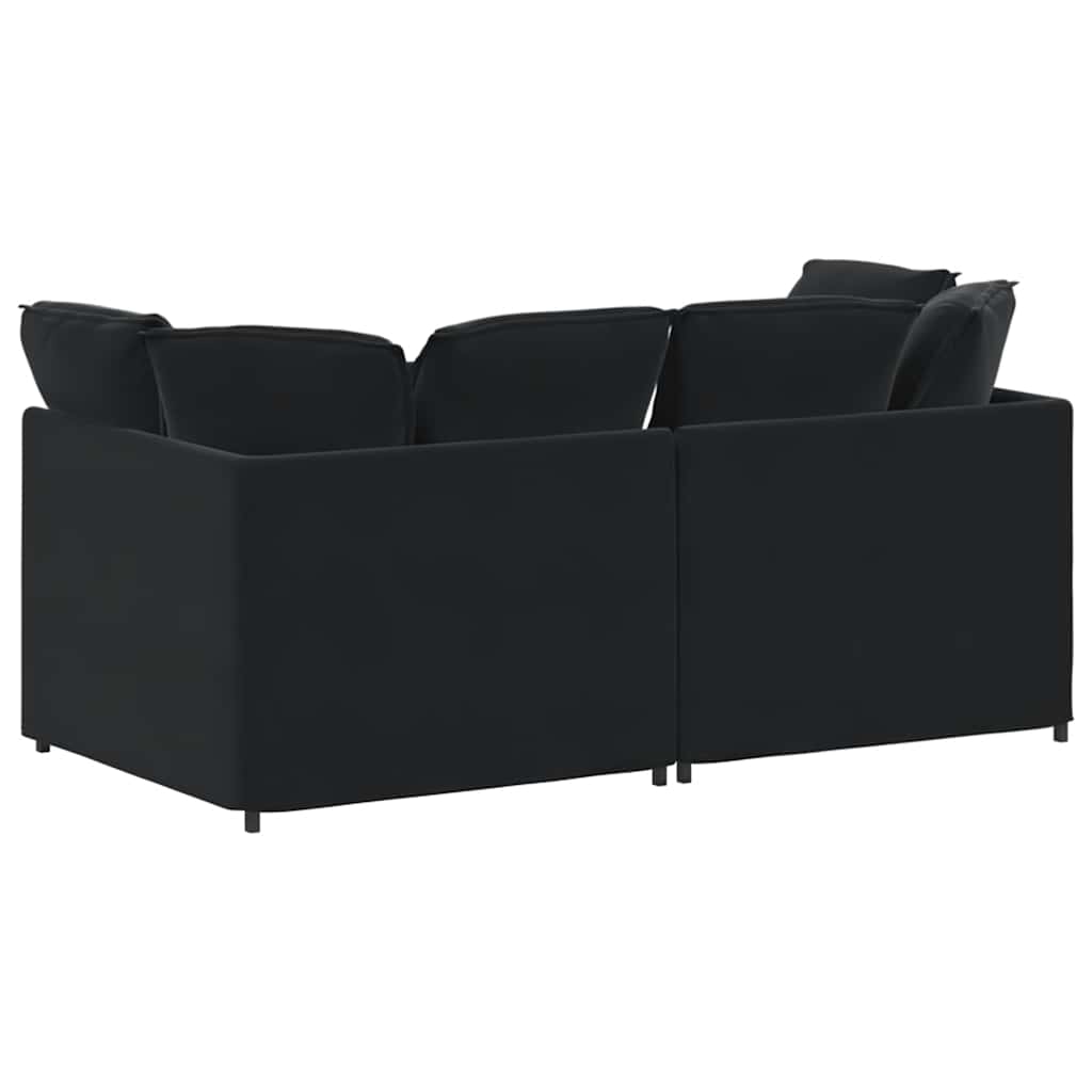 vidaXL Sofa modułowa z poduszkami aksamitna czerń