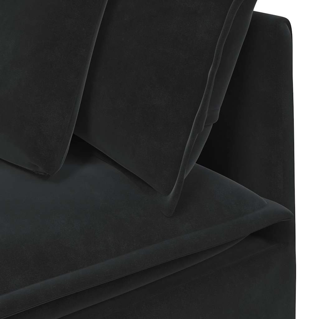 vidaXL Sofa modułowa z poduszkami aksamitna czerń