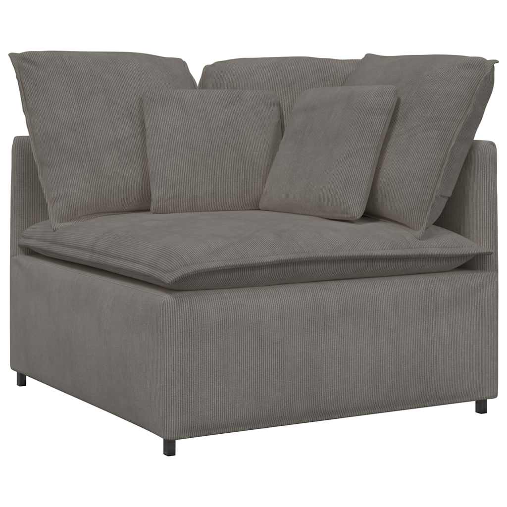 vidaXL Sofa modułowa z poduszkami Tkanina sztruksowa Jasnoszara