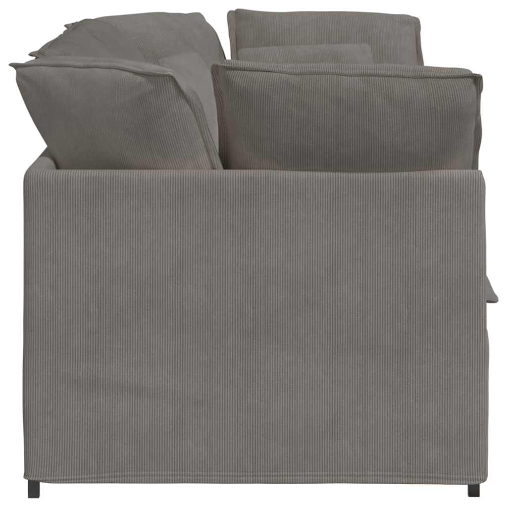 vidaXL Sofa modułowa z poduszkami Tkanina sztruksowa Jasnoszara