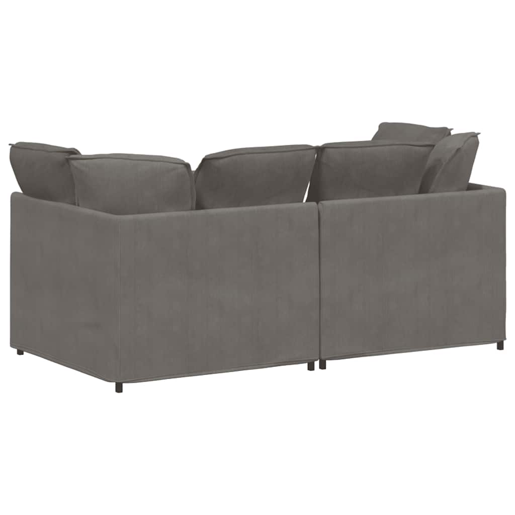 vidaXL Sofa modułowa z poduszkami Tkanina sztruksowa Jasnoszara