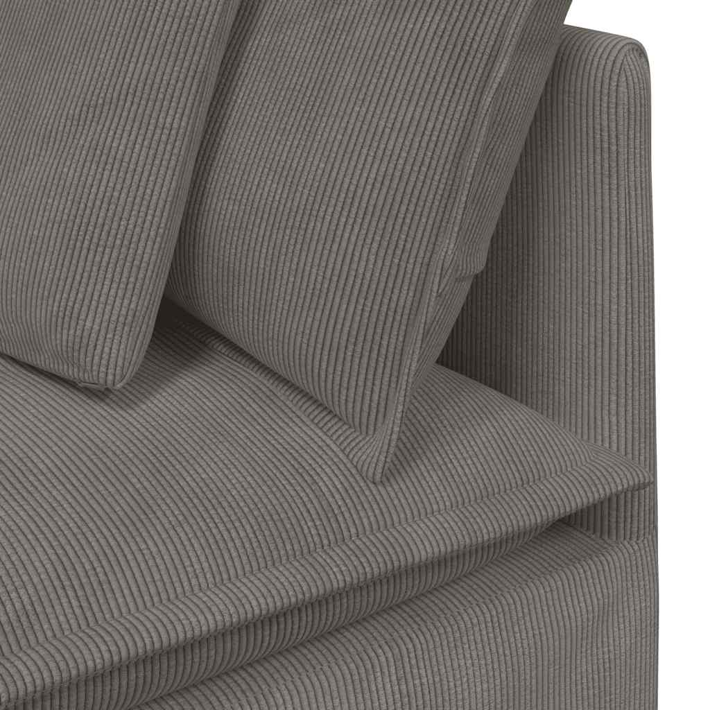 vidaXL Sofa modułowa z poduszkami Tkanina sztruksowa Jasnoszara