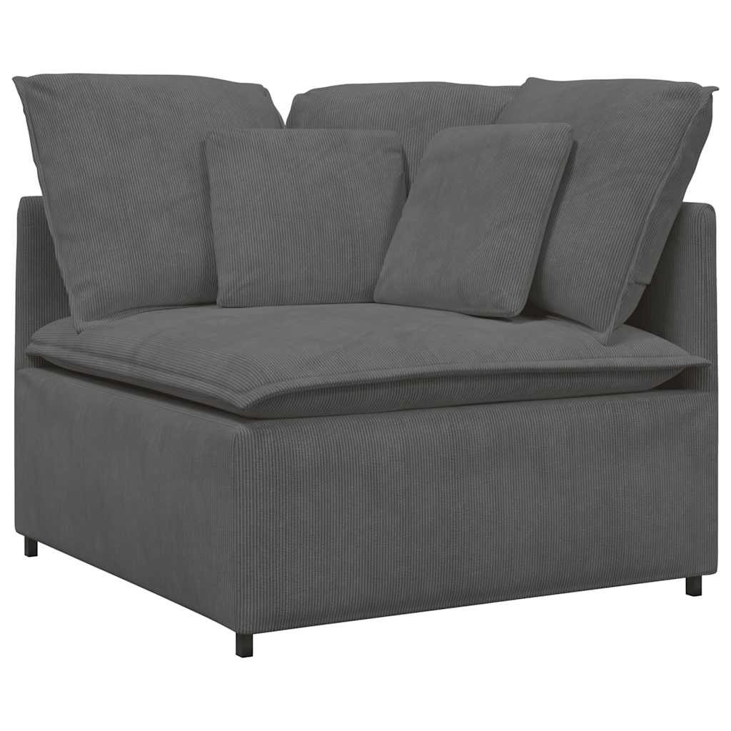 vidaXL Sofa modułowa z poduszkami Tkanina sztruksowa Ciemnoszara