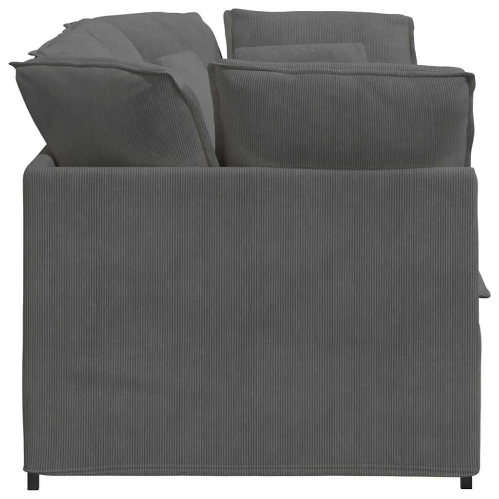vidaXL Sofa modułowa z poduszkami Tkanina sztruksowa Ciemnoszara