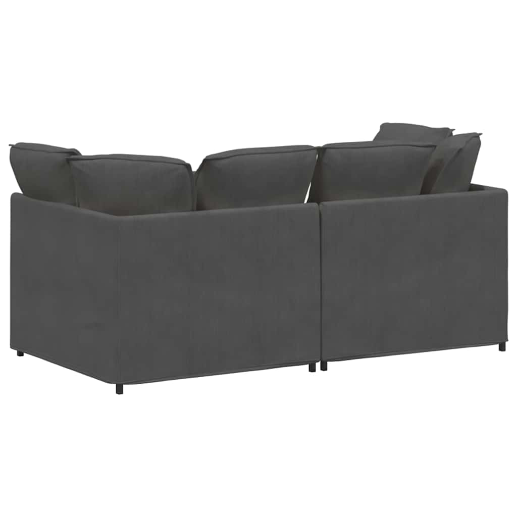 vidaXL Sofa modułowa z poduszkami Tkanina sztruksowa Ciemnoszara