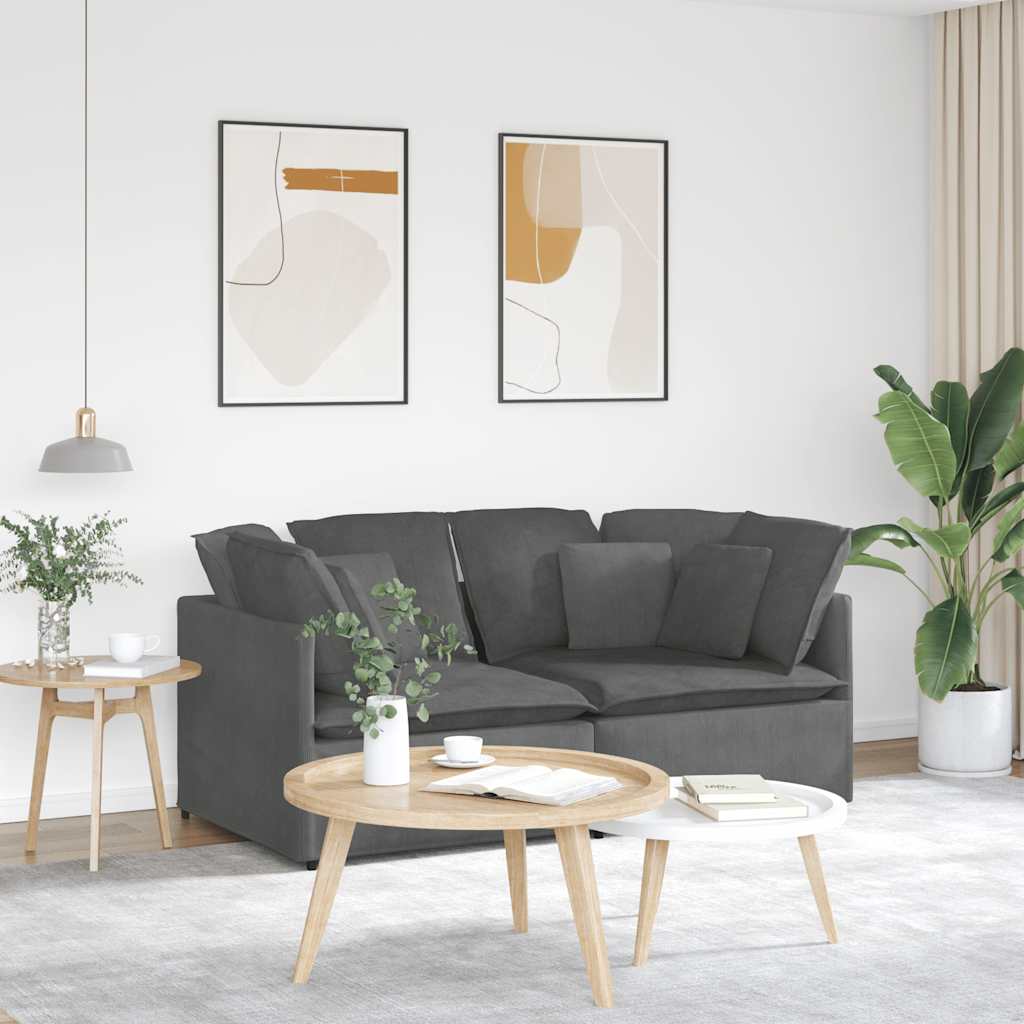 vidaXL Sofa modułowa z poduszkami Tkanina sztruksowa Ciemnoszara