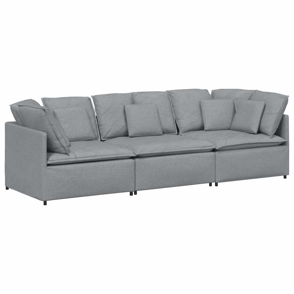 vidaXL Sofa modułowa z poduszkami Tkanina jasnoszara