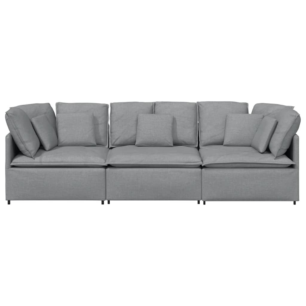 vidaXL Sofa modułowa z poduszkami Tkanina jasnoszara